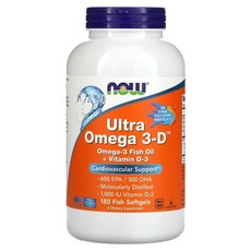 나우푸드 울트라 오메가3-D 600EPA 300DHA 소프트젤, 180정, 1개