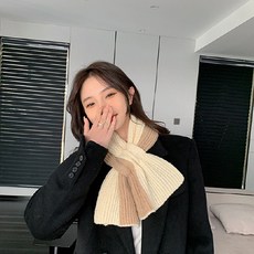 은아마켓 여성 투톤 머플러 여자 니트 목도리