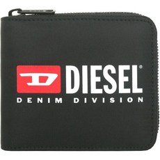 디젤 지갑 (이중 접이식 지갑) X09541 P5480 블랙 RINKE 폴리 에스테르 데님 디비전 로고 바이폴드 지퍼 어라운드 코인 남성 []