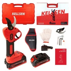 KELLSEN 충전 전지가위 30MM 배터리 2개 세트, 01 빨강