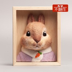 양모 펠트 수제 diy 재료 패키지 개 고양 호랑이 동물모음, 토끼, 1개