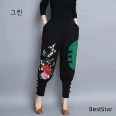 BestStar 여성 생활한복 인견 단 자수 바지 개량한복 NC083107