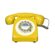 일반전화 엔틱유선전화기 옛날 레트로 인테리어 빈티지 클래식전화기, 노랑