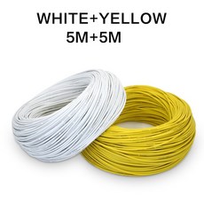 전선 케이블 와이어 및 실리콘 10AWG 12AWG 14AWG 16AWG 18AWG 20AWG 2.5mm 0.75 평방 밀리미터, [03] Yellow and white, [10] 11 AWG 4.0mm, [01] 10m