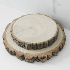 바니홈 통나무 우드 받침대 원형나무모양 원목 인테리어 소품 - 20cm 27cm