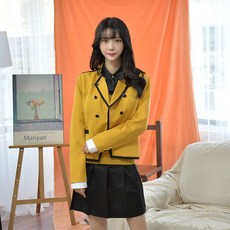 실내화 교복자켓 네이비라인 여자 교복마이 옐로우