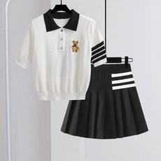 여름니트스커트세트