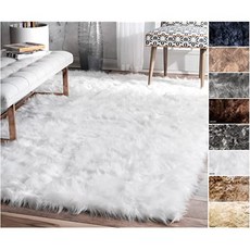 슈퍼 소프트 인조 양피 실크 샤그 카펫 (2'6x6 ' 크림) (2'6"x6' Cream), 2'6"x6', Cream