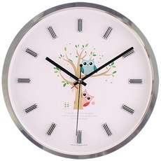 (인쇄제작 250개)부엉이 크롬 벽시계 JS5119 오픈선물 온라인도매 미용실개업 음식점 선거홍보물 광주돌잔치, 상세페이지참조()