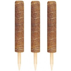 HUNIKC 3 Pcs 17" 토템폴 식물 지원 - Coco Coir Pole이 위로 자라는 실내 식물 지원 - 모스폴을 개별적으로 사용하거나 크리, 단일옵션