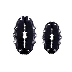 4PCS 자동차 3D 디스크 브레이크 캘리퍼스 커버 전면 및 후면 액세서리 ABS 플라스틱 휠 허브 브레이크 커버 범용 자동차 장식, 01 Black