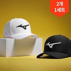 미즈노 RB 투어 베이직 캡 골프모자 52KW2106 2종세트 52KW2106 0009 블랙, 52KW2106 0001 화이트