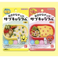 반다이 캐릭터칩 어묵칩 서브칩 캬라후루 3종류 (하트 별 꽃)