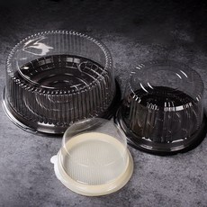 돌림판 4inch6inch8inch원형 플라스틱 케이크상자 치즈 투명한 베어커리 케이스 무스 보장박스 10개