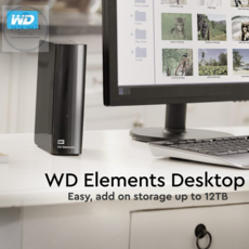WD 웨스턴디지털 10TB Elements 대용량 외장하드, Black