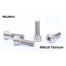 위험 4pcs M6 * 16/18mm 티타늄 Ti 합금 자전거 디스크 브레이크 캘리퍼 볼트 클램프 MTB 산