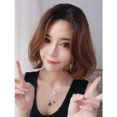 인조 콧수염 가짜 수염 가발 연극 소품 분장 여자 단발 뽀뽀 머리 속 자연스럽고 리얼하게 표현된 패션 사이트 홍수 얼굴 뽀글뽀글 컬링 커버, 오류 발생시 문의 ( 구름바다 )