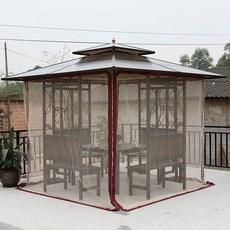 DIPYLON 모던 야외 차양 텐트 정원 이동정 레저 사각 가든 농장 천대별장 정자, 3x3+1.2테이블+셔터