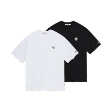 -100%정품 - 이벳필드 쿨코튼 2-PACK 베츠 기본 반팔 T-셔츠 블랙/화이트