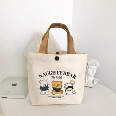 장꾸곰 캔버스 에코백 미니백