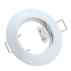 금속 라운드 LED 다운 라이트 MR16 피팅 천장 스포트 프레임 정장 직경 50mm 전구 램프 소켓 홀더 GU10, 04 04 White, 1개