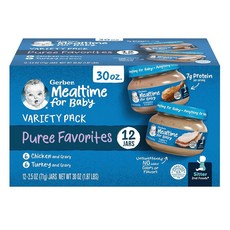 거버 이유식 밀타임 포 베이비 퓨레 페이보릿 Gerber Baby Foods 2nd Foods Meat Variety Pack, 1개