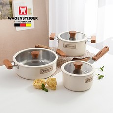 바겐슈타이거 리블링 IH 스텐냄비 세트 3개, 아이보리, 편수냄비 18cm + 양수냄비 20cm + 전골냄비 26cm