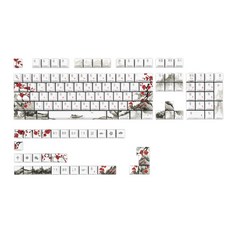 135key Cherryprofile PBT Dyesub Keycaps Plum Blossom 러시아 한국 일본 키 캡 게임 기계 키보드 DIY