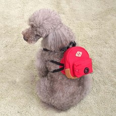 강아지 가방 하네스 애견 똥츄 풉백 백팩 가슴줄, L-XL, 레드