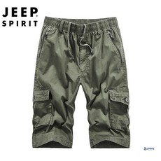 지프바지 JEEP 남녀공용 얇은 순면 영캐주얼 칠부바지 카고 반바지