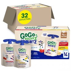 고고 스퀴즈 요거트Z 딸기 및 바나나 스낵 파우치 85g 32팩, 고고 스퀴즈 요거트Z 딸기 및 바나나 스낵 파우치 85