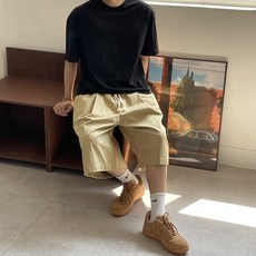 남성 데일리 여름 반팔 크롭 티셔츠 (3size)