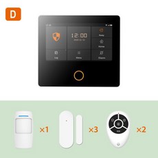 Ostaniot-홈 보안 시스템 4G 와이파이 무선 투야 스마트 도난 키트 내장 사이렌 알렉사 앱 원격 제어 OT, 04 Set-D 7Kit