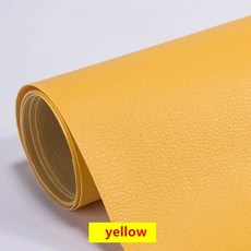자체 접착 가죽 PU 가죽 원단 스티커 소파 카시트 사무실 의자 소파용 방수 수리 테이프, 1개, yellow