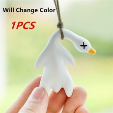 1-10PCS 색상 변경 오리 교수형 구운 펜던트 스윙 온도 감지 자동차 인테리어 장식, 04 1PCS, 1개