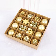 모리앤 조이크리스마스 혼합 트리장식볼 오너먼트 44p, 골드