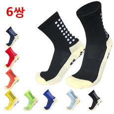 6 쌍 축구 미끄럼 방지 양말 야외 축구 중간 튜브 축구 가터 분배 마찰 축구 양말, 블랙