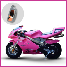 오토바이 포켓 미니 바이크 49cc 오토바이 고성능 클래식 소형 산악 모터 싸이클 가솔린 산악용 핑크