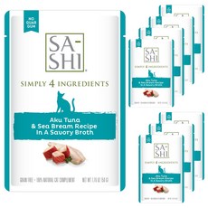  로우즈 사시 참치 도미 고양이 주식파우치 8p, 생선, 50g, 1세트 