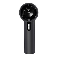 고속 야외 초미니 디스플레이 100 선풍기 휴대용 USB LED 개인 배터리 3000mAh 강력한 충전식 손풍기, Black, 1개