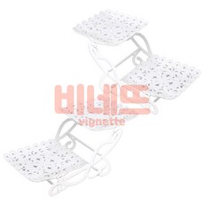 2단 디저트접시 하트스퀘어 케익트레이 케익스탠드 파티용접시 간식트레이, 1개