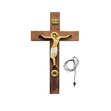나무 정교회 벽 크로스 7.9 ". 십자가와 비문의 십자가에 이르기까지"vasileus tis doxis ". 가족 또는 상업 장식. 디럭스 선물 포장., 본상품