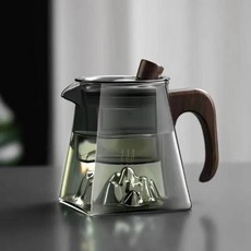 티포트 차주전자 필터 메쉬가 있는 유리 티팟 경량 내열성 분리 컵 1PC, 2) Grey