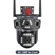 야외 와이파이 카메라 모션 추적 PTZ 줌 보안 보호 비디오 감시 360 ° 3 12MP, 1개, 3) 6K 12MP No Card - AU 플러그