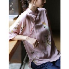 치파오 돌잔치 파이 아나운서 만삭 주수 원피스 강남범개량 중식 실크티 여삼잠사 상하의 하