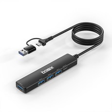 베이식스 USB 3.0 5포트 멀티 허브 1.5미터 긴케이블 BU5D150, 5개 1개