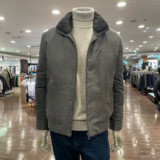 [~12/31 연말 행사] 트레몰로 (주)세정 남성 21년 겨울 그레이 스웨이드 블루종 스타일의 오리털 덕 다운 천연 모피 토끼털 패딩 점퍼 -7881 트레몰로7881