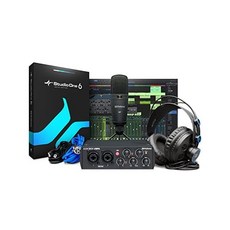 PreSonus 스튜디오 원 아티스트와 에이블턴 라이브 라이트 DAW 레코딩 소프트웨어가 포함된 AudioBox USB 96 25주년 에디션, 스튜디오 번들 + 마이크/헤드폰