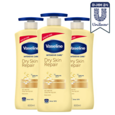 바세린 인텐시브 케어 드라이 스킨 리페어 로션, 600ml, 3개