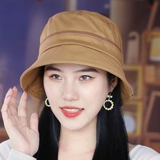 버킷햇 가을 신제품 맨몸 벙거지모자 매치하기좋은 중년 어머니모자 여행 통기성 모자보호 흰머리